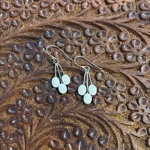 Elegant Silver and White Swirl Earrings